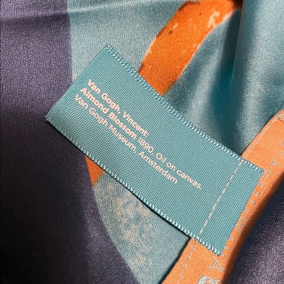 Vibrant Teal Floral Women's Scarf - Picture 4 of 4